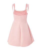 Quiz Women's Scuba Foam Mini Dress with Diamante Bow Detail