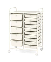15-Drawer Utility Rolling Organizer Cart Multi-Use Storage