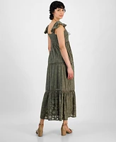 And Now This Women's Empire-Waist Crochet-Trim Maxi Dress, Regular & Petites, Exclusively at Macy's