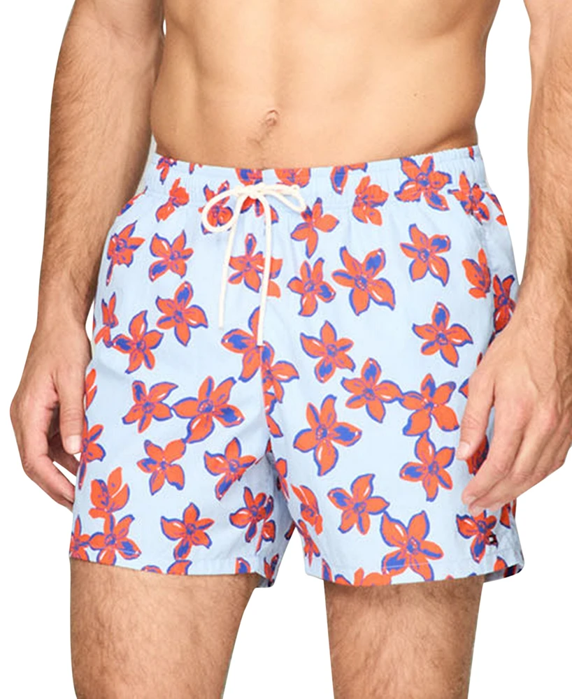 Tommy Hilfiger Men's Print Drawstring 5" Swim Trunks