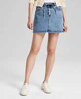 And Now This Women's Drawstring Denim Mini Skirt, Exclusively at Macy's