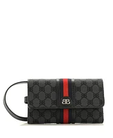 Pre-Owned Balenciaga x Gucci The Hacker Wallet on Strap Bb Coated Canvas