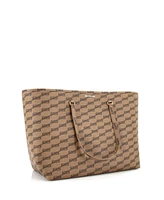 Pre-Owned Balenciaga Large Signature East-West Shopper Tote Bb Monogram Coated Canvas