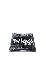 Pre-Owned Balenciaga Medium Graffiti Crush Chain Flap Bag Leather