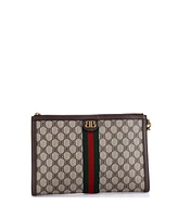 Pre-Owned Balenciaga x Gucci The Hacker Project Web Wristlet Clutch Bb Coated Canvas