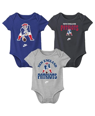 Nike Baby Boys and Girls New England Patriots Rewind Bodysuit Three-Pack