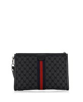 Pre-Owned Balenciaga x Gucci The Hacker Project Web Wristlet Clutch Bb Canvas