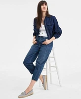 On 34th Womens Bomber Jacket V Neck Tank Barrel Leg Jeans Jaylaa Flats Exclusively At Macys