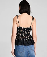 And Now This Women's Lace-Trim Floral Print Sleeveless Top, Exclusively at Macy's