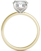 Charles & Colvard Classic Basket Solitaire Engagement Ring (3 ct. t.w.) Two-Tone 14k Gold