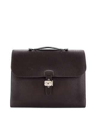 Pre-Owned HERMES 38 Sac a Depeches Bag Fjord