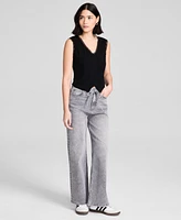 And Now This Women's Lace-Trim V-Neck Woven Vest, Regular & Petites, Exclusively at Macy's