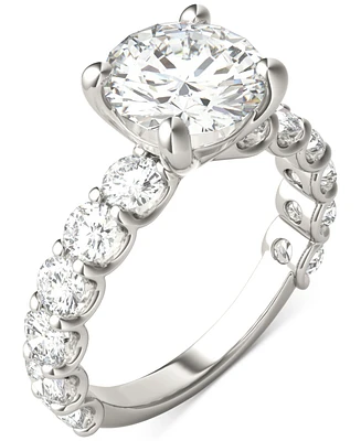 Charles & Colvard Moissanite Solitaire & Trellis-Set Side Stone Ring (3-3/4 ct. t.w.) in 14k White Gold