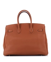 Pre-Owned HERMES Birkin 35 Handbag Brown Togo with Gold Hardware