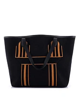 Pre-Owned HERMES Pursangle Tote Canvas with Leather