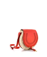 Pre-Owned Chloe Small Marcie Basket Crossbody Bag Raffia and Leather