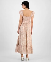 And Now This Petite Sweetheart-Neck Puff-Sleeve Maxi Dress, Exclusively at Macy's