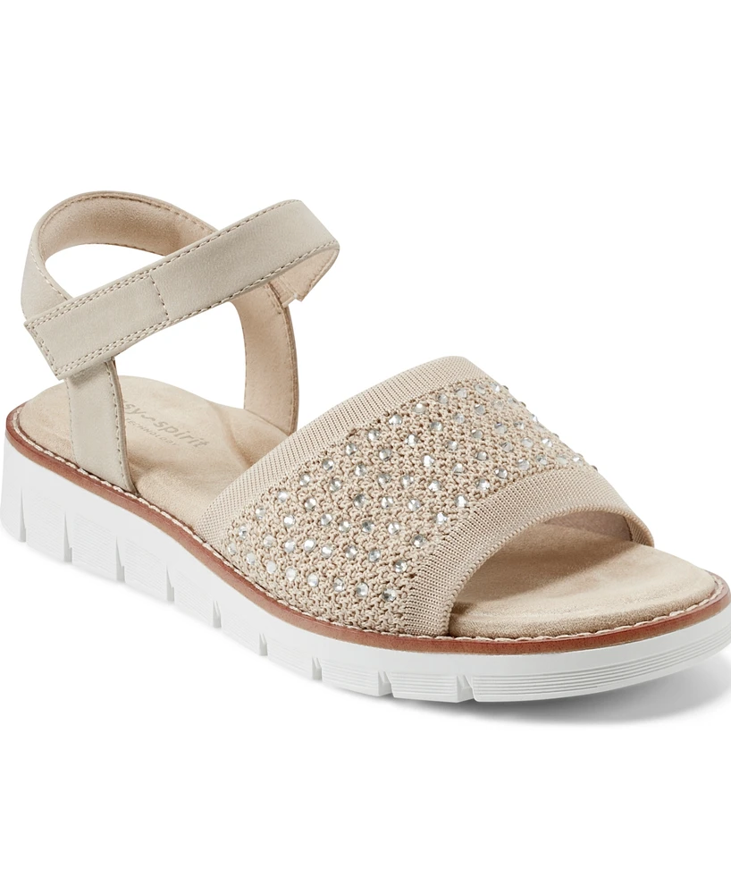 Easy Spirit Women's Jaela Embellished eFlex Flat Sandals