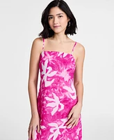 Bar Iii Women's Printed Sheer Overlay Maxi Dress, Exclusively at Macy's