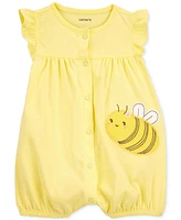 Carter's Baby Girls Bee Snap-Up Cotton Romper