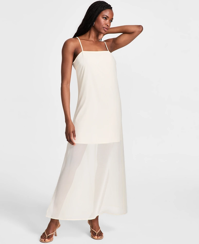 Bar Iii Women's Sheer Overlay Maxi Dress, Exclusively at Macy's