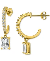 Giani Bernini Cubic Zirconia Charm Hoop Earrings (3-5/8 ct. t.w.) 18k Gold-Plated Sterling Silver, Exclusively at Macy's (Also available Sterlin