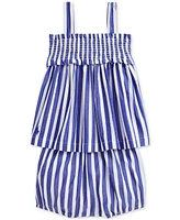 Polo Ralph Lauren Baby Girls Striped Cotton Poplin Top & Bloomer Set