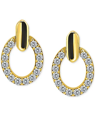 Giani Bernini Cubic Zirconia Round Earrings (1-1/2 ct. t.w.) 18k Gold over Sterling Silver