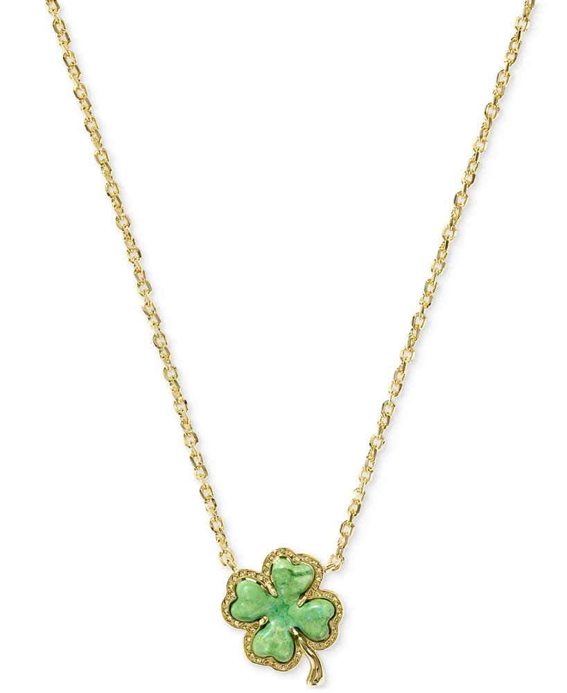 Kendra Scott 14k Gold-Plated Magnesite Clover Adjustable 17-1/2" Pendant Necklace
