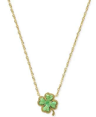 Kendra Scott 14k Gold-Plated Magnesite Clover Adjustable 17-1/2" Pendant Necklace