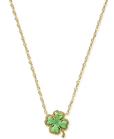 Kendra Scott 14k Gold-Plated Magnesite Clover Adjustable 17-1/2" Pendant Necklace