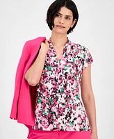 Kasper Floral-Print Top, Regular & Petite