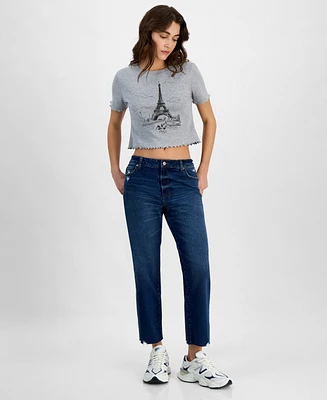 Tinseltown Juniors' Mid-Rise Carpenter Slim Straight Jeans