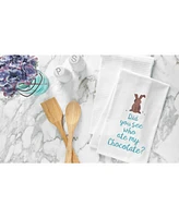 Ate My Chocolate Embroidered Cotton Flour Sack Kitchen Towel