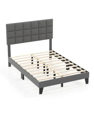 Modern Linen Bed Frame with Adjustable Headboard