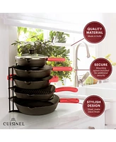 Cuisinel Pan Organizer Rack - 60 to 100-lbs Capacity Extremely Heavy Duty - 8mm Thick Made in India