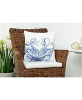 Blue Octopus Decorative Throw Pillow