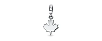 Bling Jewelry Canadian Maple Leaf Dangle Charm Bead for European Bracelet Oxidized Silver