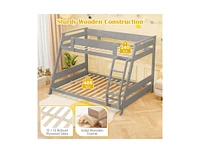 Over Full Low Bunk Bed with Reversible Ladder