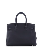 Pre-Owned HERMES Birkin 30 Handbag Black Togo with Palladium Hardware
