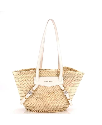 Pre-Owned Givenchy Small Voyou Basket Bag Raffia with Leather