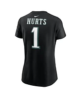 Nike Women's Jalen Hurts Black Philadelphia Eagles Super Bowl Lix Name Number T-Shirt