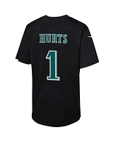 Nike Big Boys and Girls Jalen Hurts Carbon Black Philadelphia Eagles Super Bowl Lix Patch Fashion Game Player Jersey