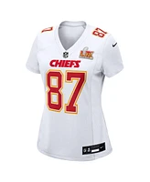 Nike Women's Travis Kelce Tundra White Kansas City Chiefs Super Bowl Lix Fashion Game Jersey