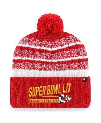 '47 Brand Men's Red Kansas City Chiefs Super Bowl Lix Tavern Cuffed with Pom Knit Hat