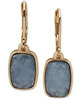 Anne Klein Gold-Tone Crystal Cushion Drop Earrings