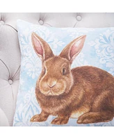 Damask Blue Bunny Pillow