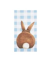 Checkered Blue Easter Bunny Rabbit Cotton Kitchen Dishtowel