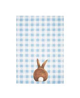 Checkered Blue Easter Bunny Rabbit Cotton Kitchen Dishtowel