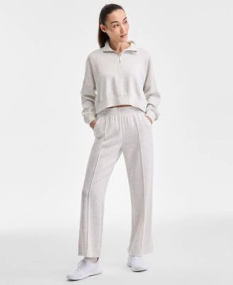 Ideology Womens Quarter Zip Pullover Top Split Hem Sweatpants Exclusively At Macys